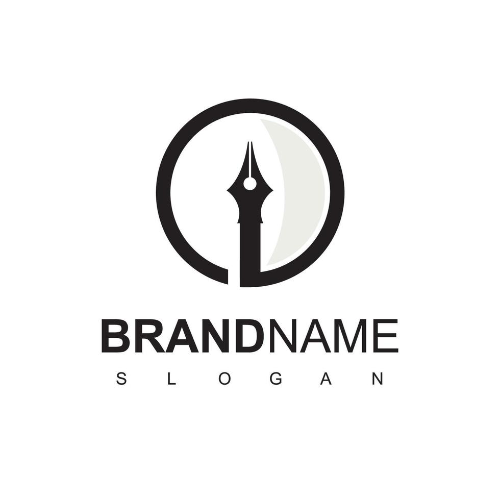 Pen Logo Education, Journalist And Law Firm Company vector