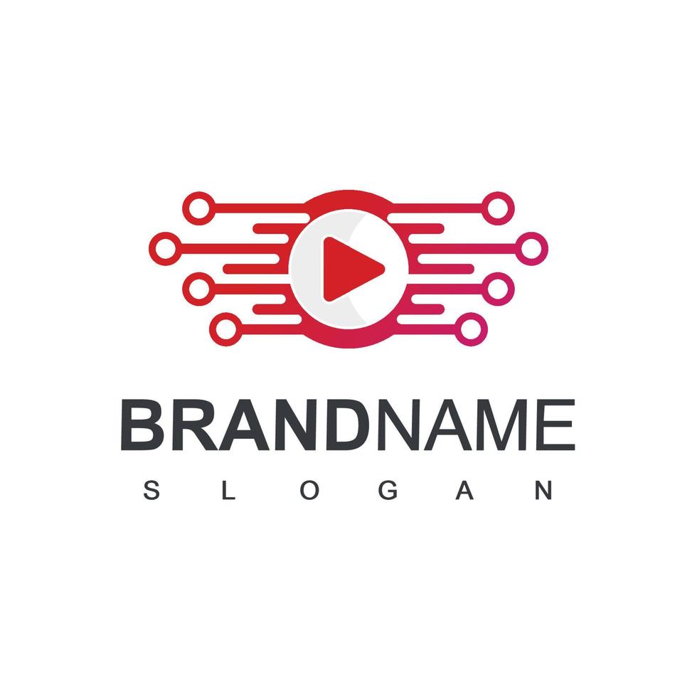 Tv And Media Player Logo Template vector