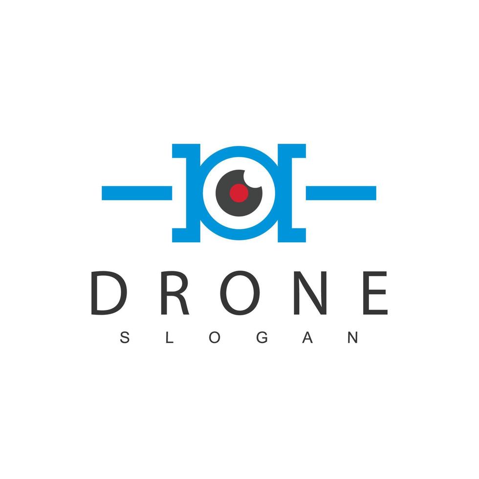 Drone Logo Design Template, Lens Photography Icon vector