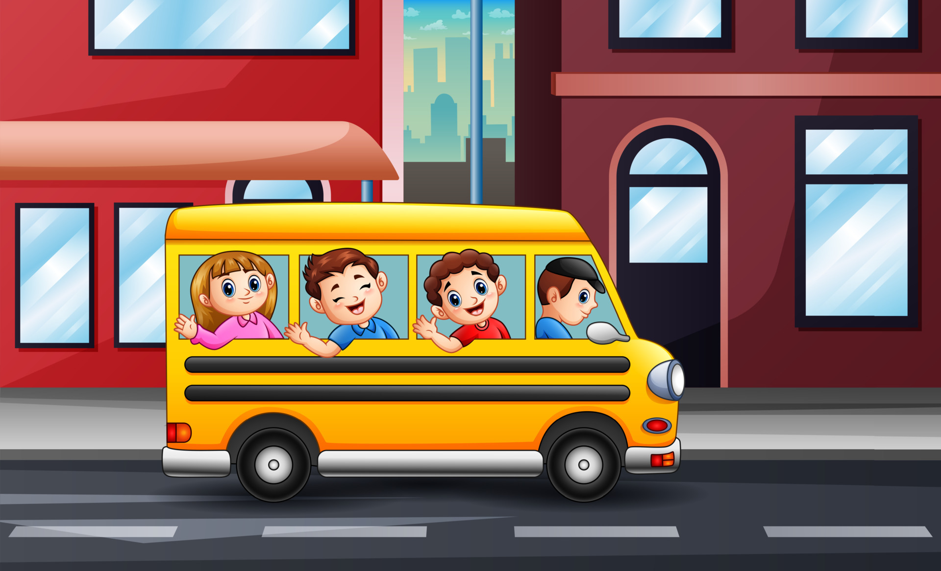 Cartoon happy children riding the school bus 6951749 Vector Art at Vecteezy Cartoon happy children riding the school bus 6951749 Vector Art at Vecteezy