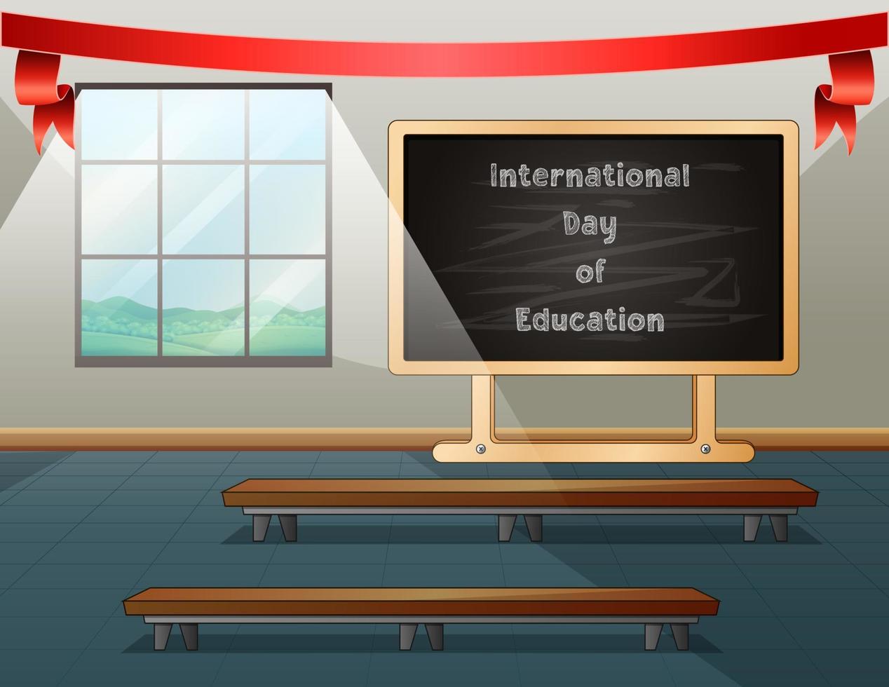 International Day of Education background with classroom vector