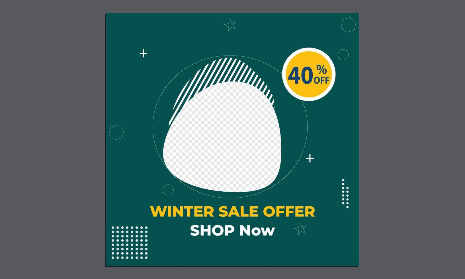 winter shopping sale social media post template design.eps vector