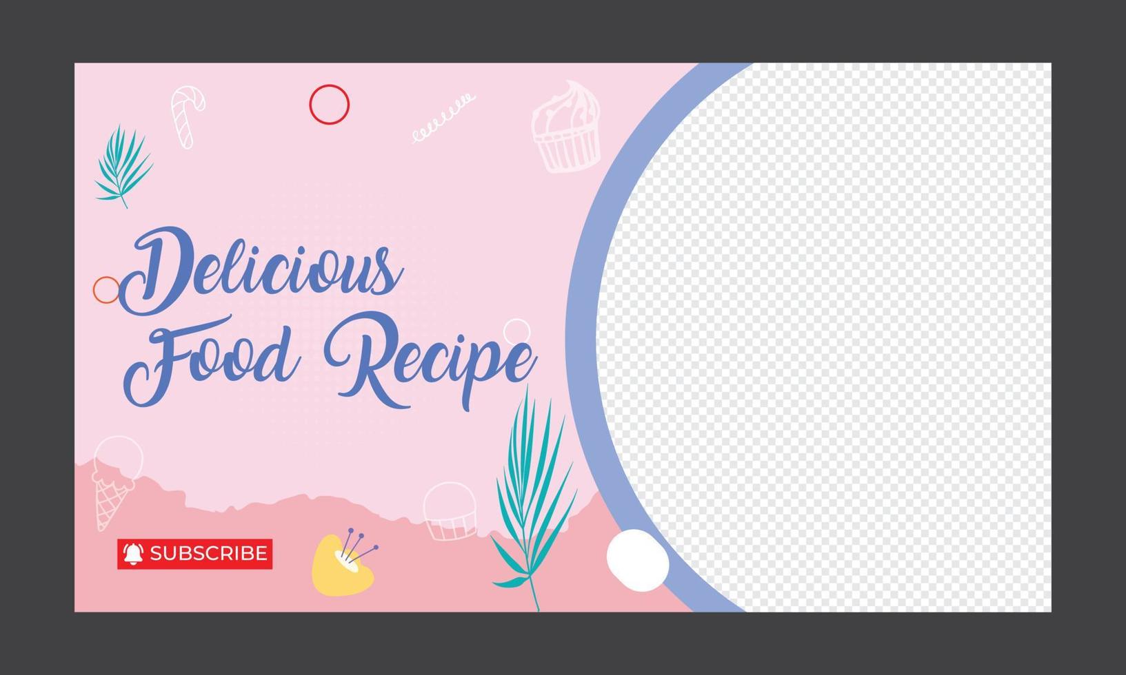 kitchen food making video thumbnail template design vector