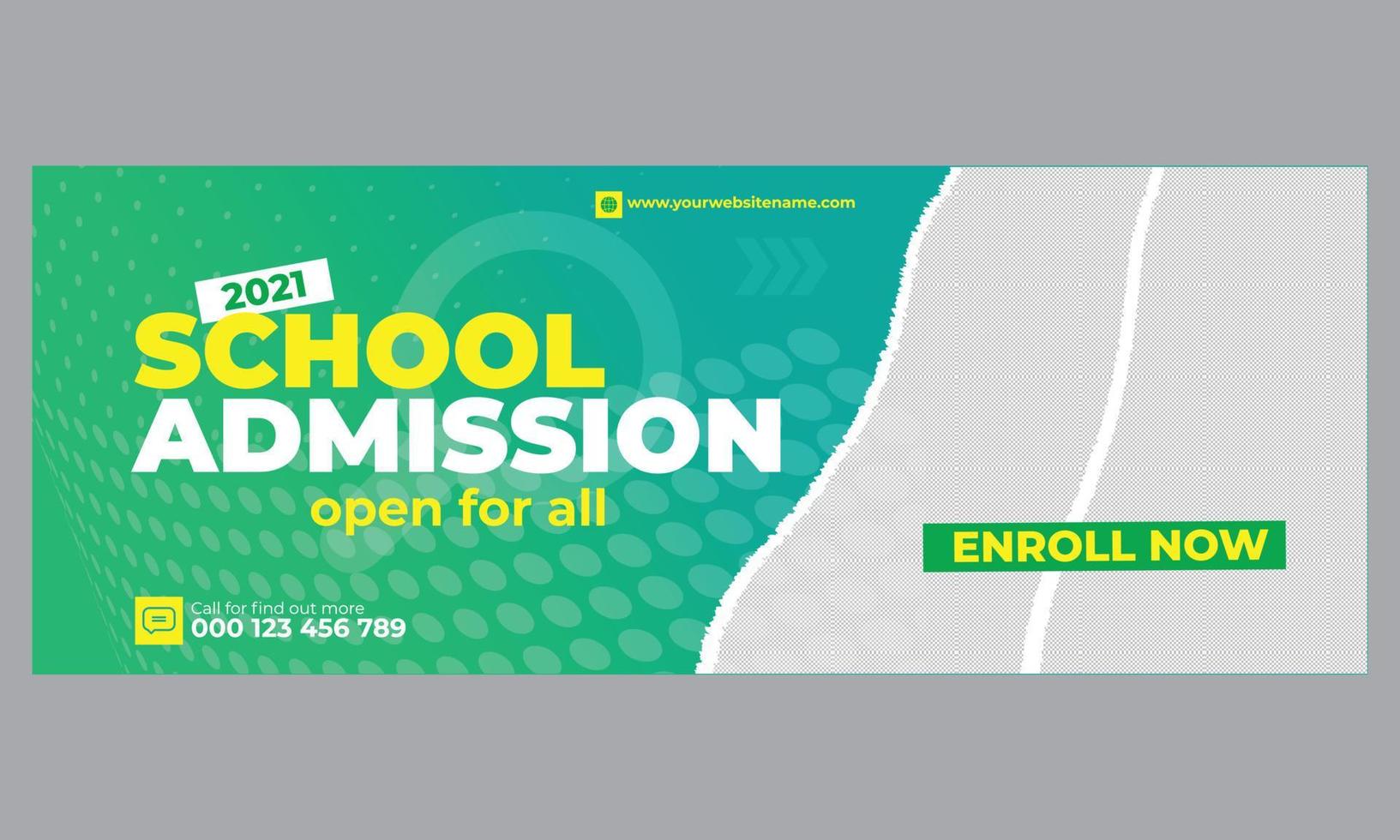 Kidz School Admission Cover Template Design .eps vector