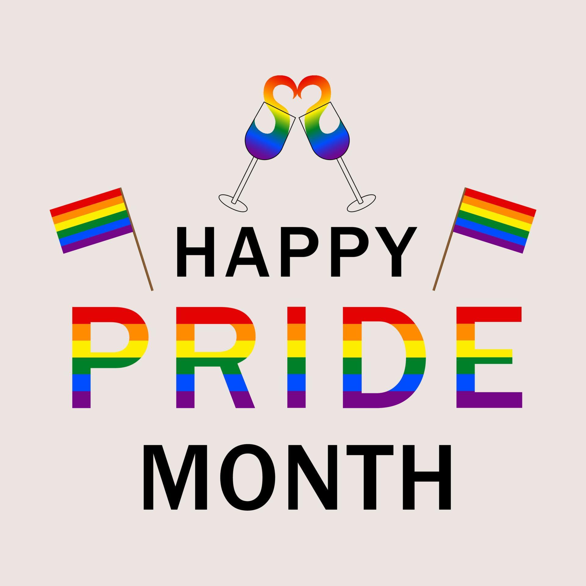 Happy Pride Month concept. For greeting banner, poster, card. Vector ...