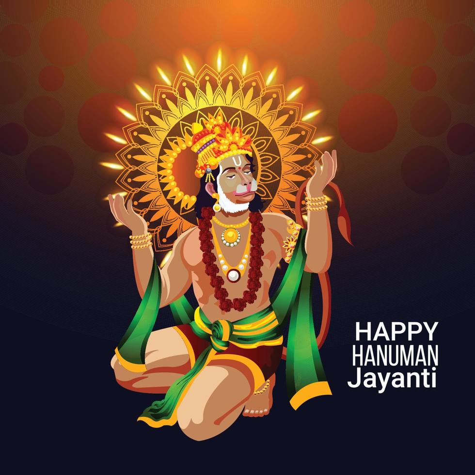 ilustración vectorial de fondo hanuman jayanti vector