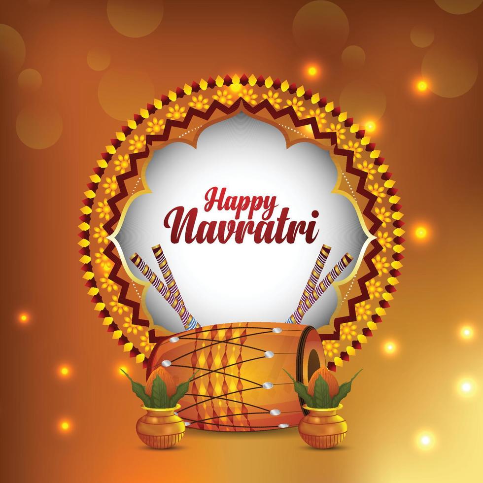 Happy navratri indian festival celebration background vector