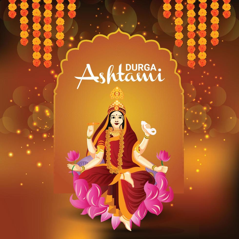 Happy navratri celebration greeting card with vector illustration