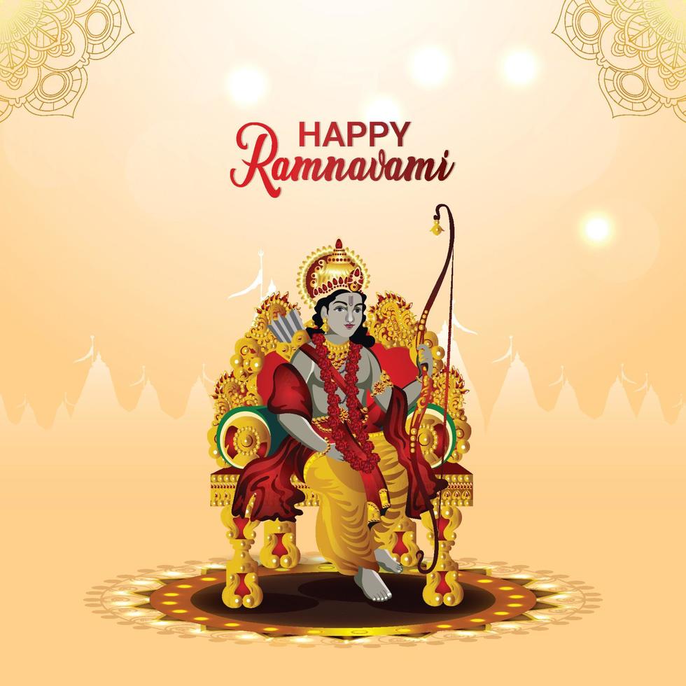 ilustración vectorial de lord rama para la celebración feliz ram navami vector