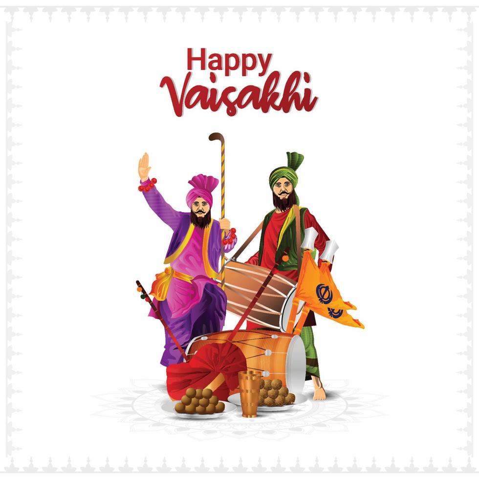 Creative design concept of happy vaisakhi vector