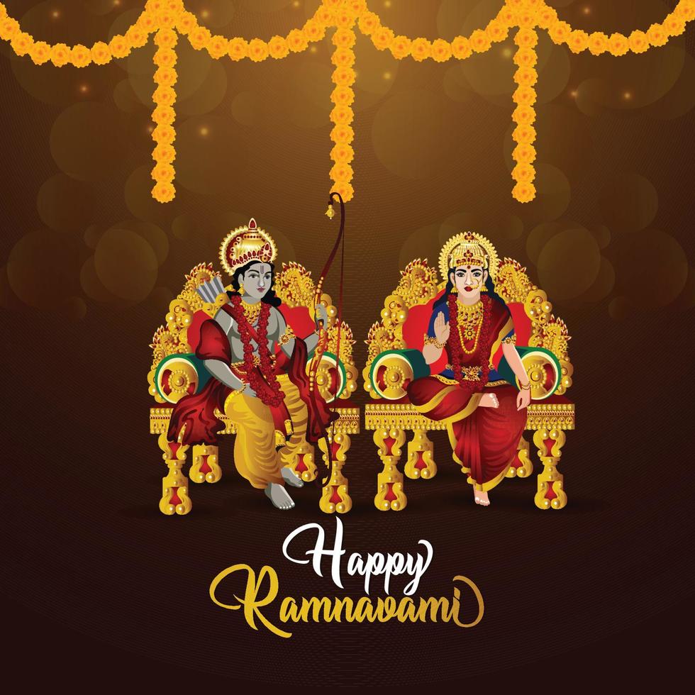 arco de vector creativo para fondo de ram navami feliz