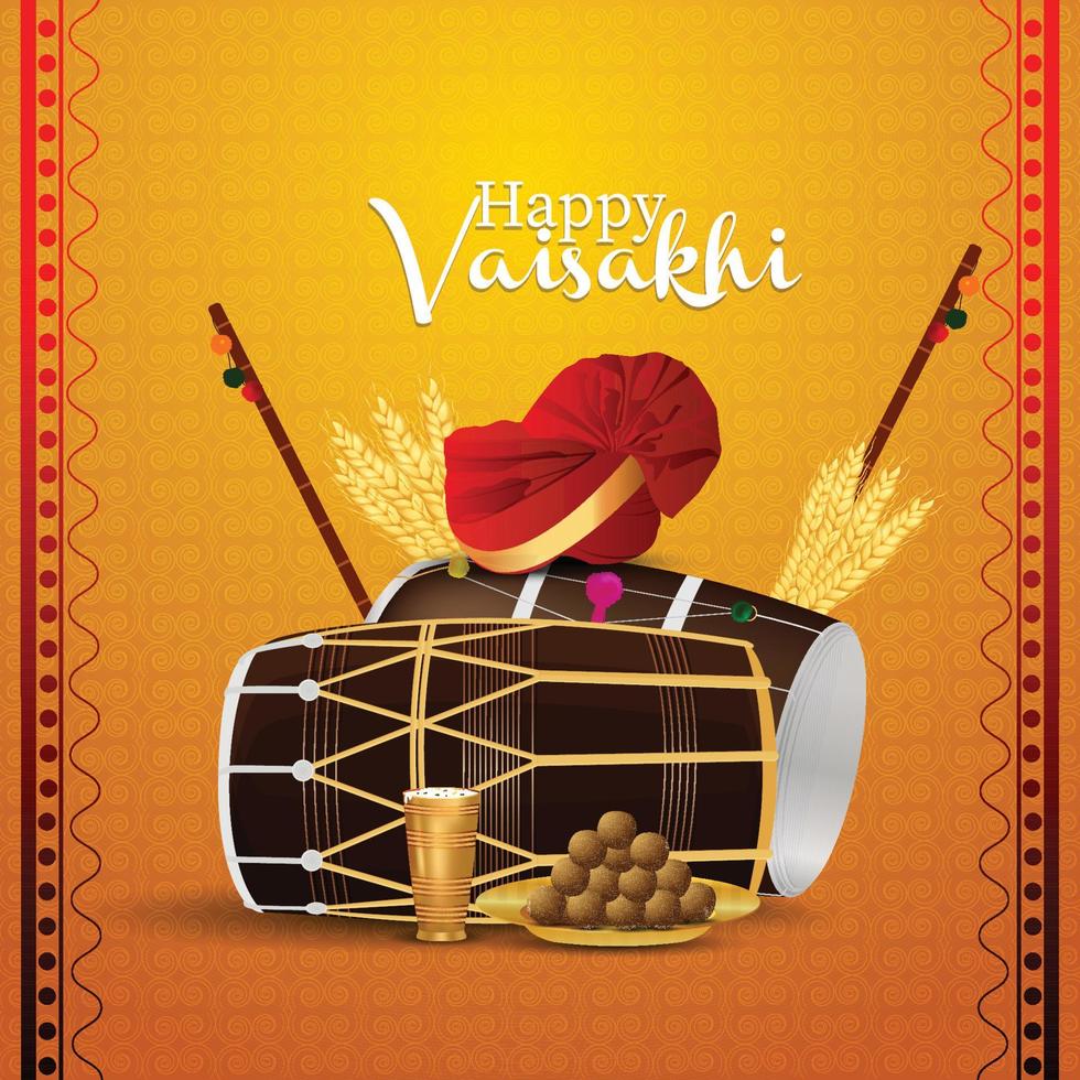 Happy baisakhi design with vector illustration