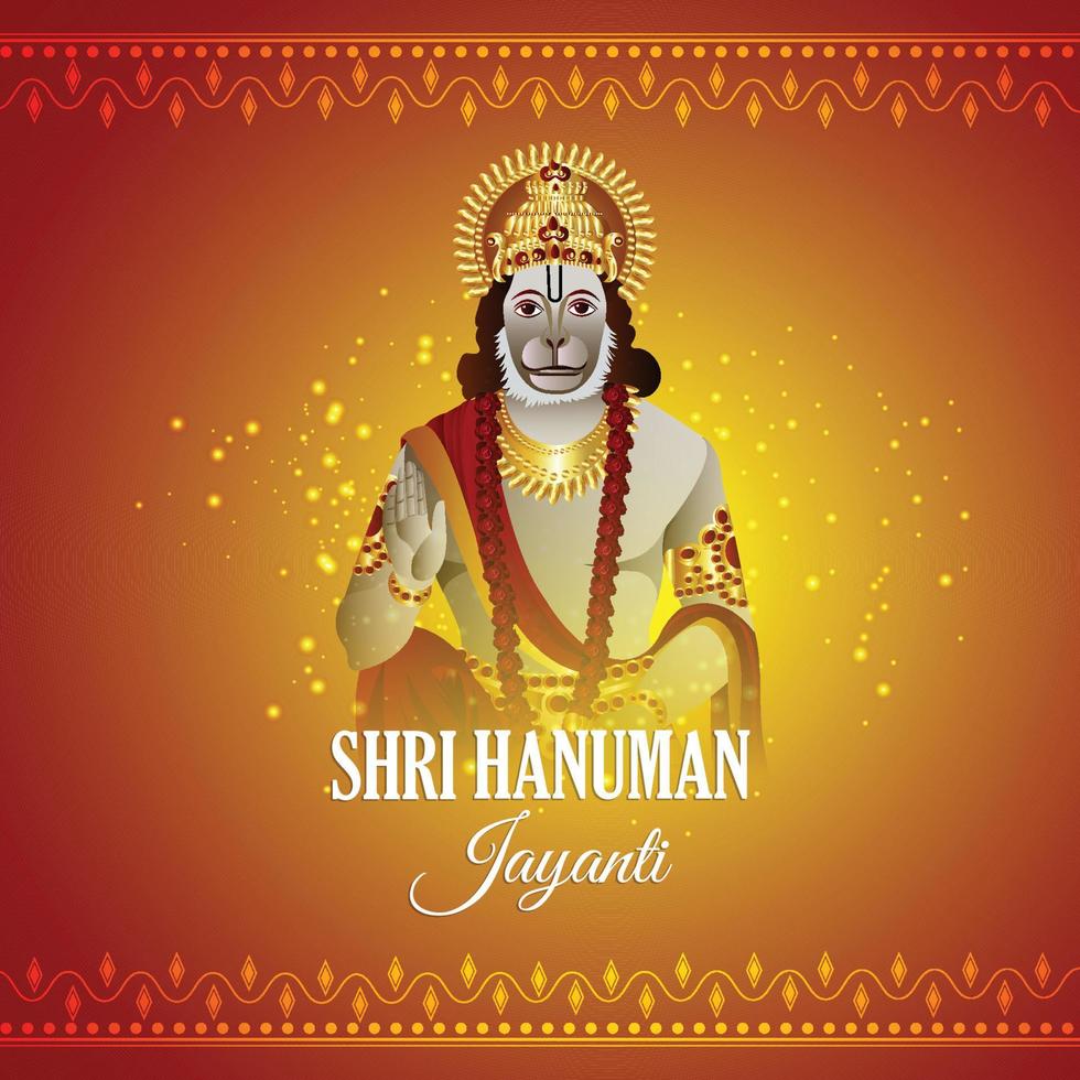 Shri hanuman jayanti indian festival background vector