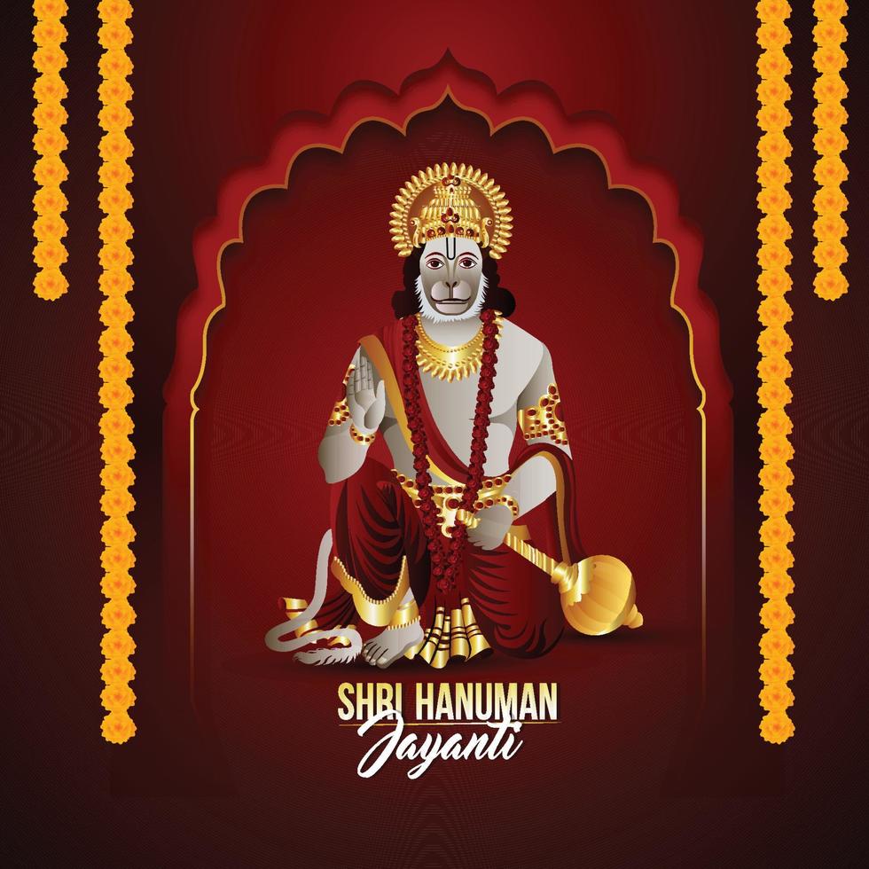 ilustración vectorial de fondo hanuman jayanti vector