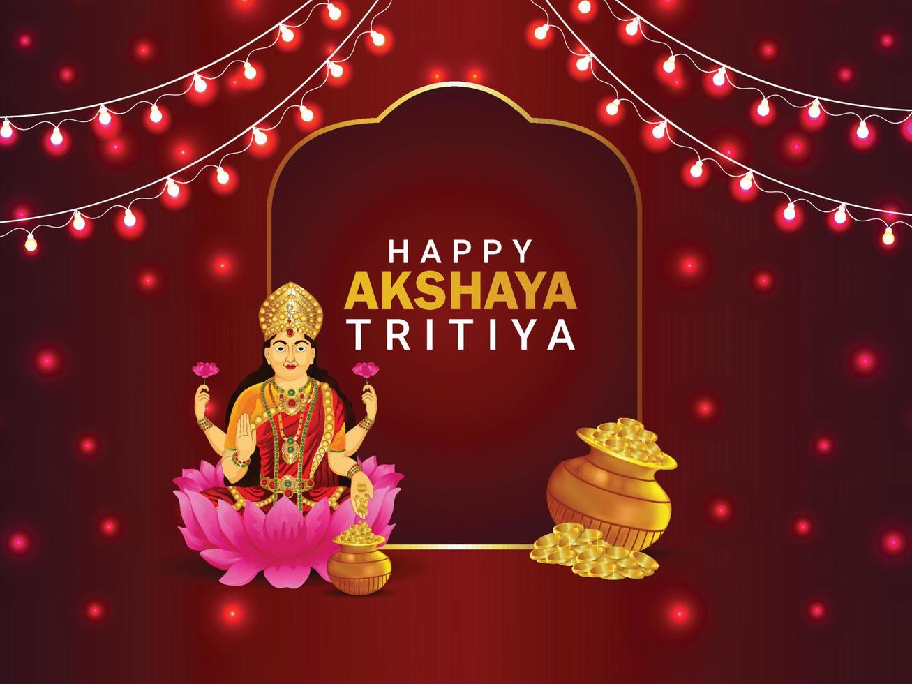Vector illustration of laxami for happy akshaya tritiya background