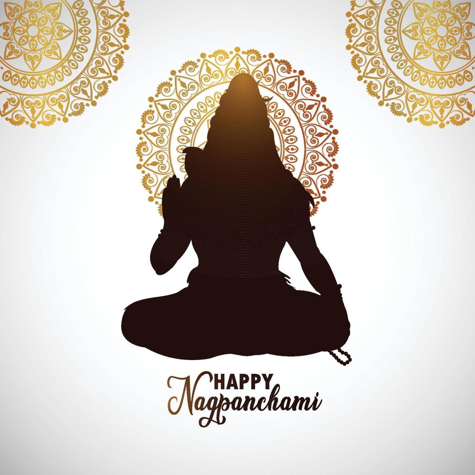 Happy naag panchami celebration greeting card with vector illustration