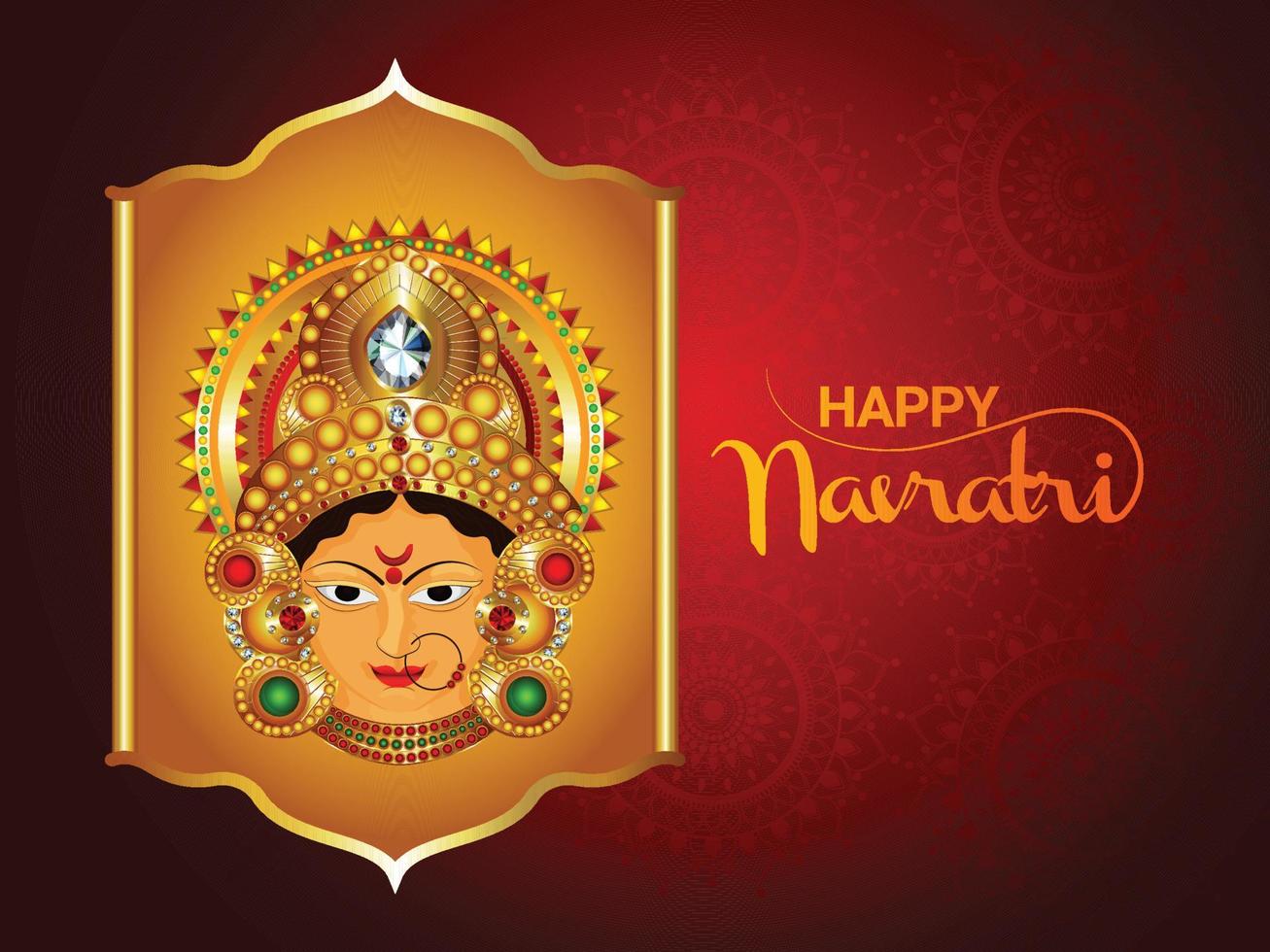 Happy navratri indian festival celebration background vector