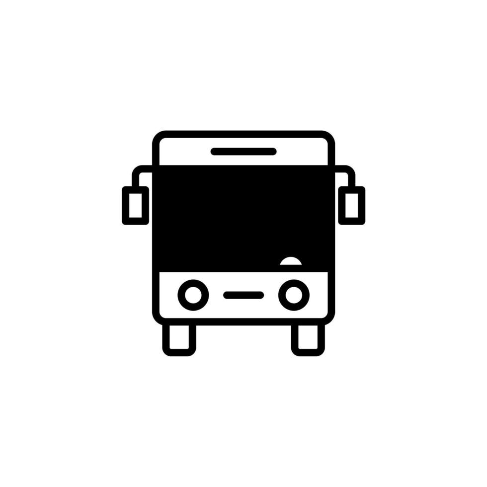 Bus, Autobus, Public, Transportation Solid Line Icon Vector Illustration Logo Template. Suitable For Many Purposes.