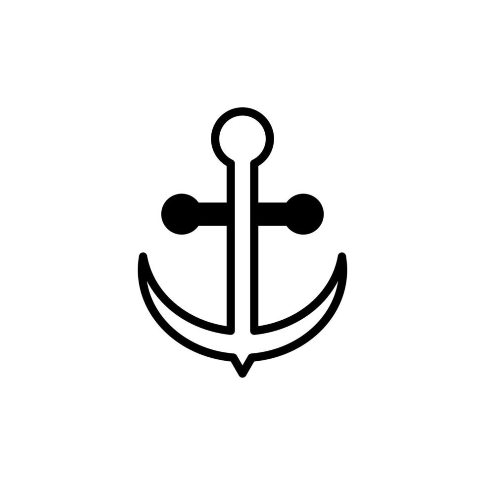 Anchor, Port Solid Line Icon Vector Illustration Logo Template. Suitable For Many Purposes.