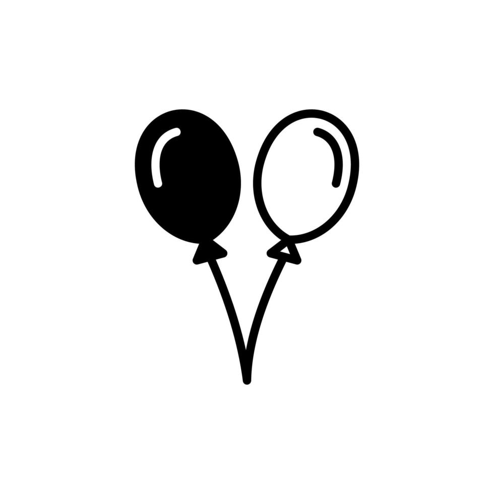 Balloon Solid Line Icon Vector Illustration Logo Template. Suitable For Many Purposes.