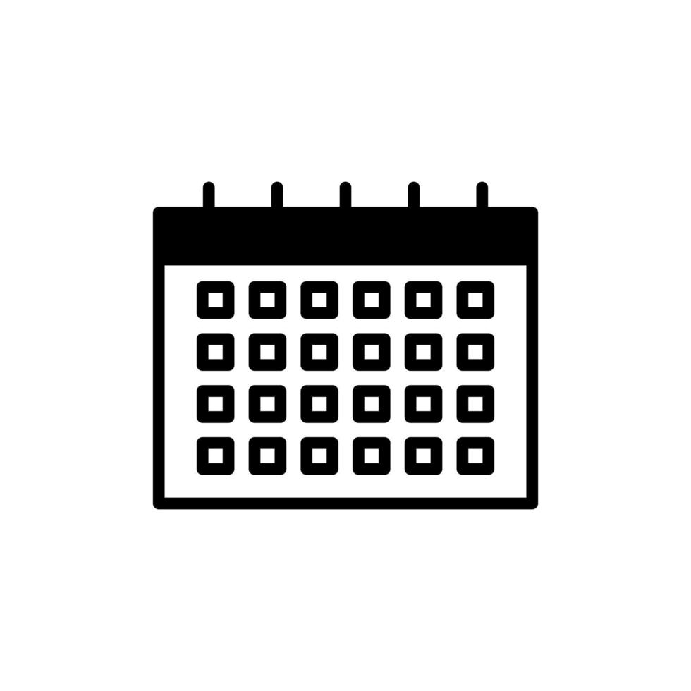 Calendar, Schedule, Date Solid Line Icon Vector Illustration Logo Template. Suitable For Many Purposes.