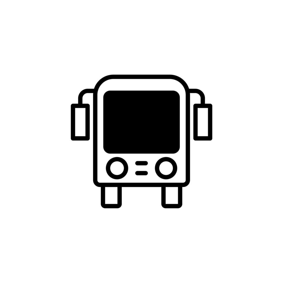 Bus, Autobus, Public, Transportation Solid Line Icon Vector Illustration Logo Template. Suitable For Many Purposes.