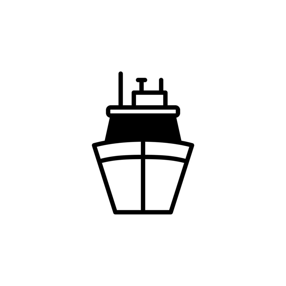 Ship, Boat, Sailboat Solid Line Icon Vector Illustration Logo Template. Suitable For Many Purposes.