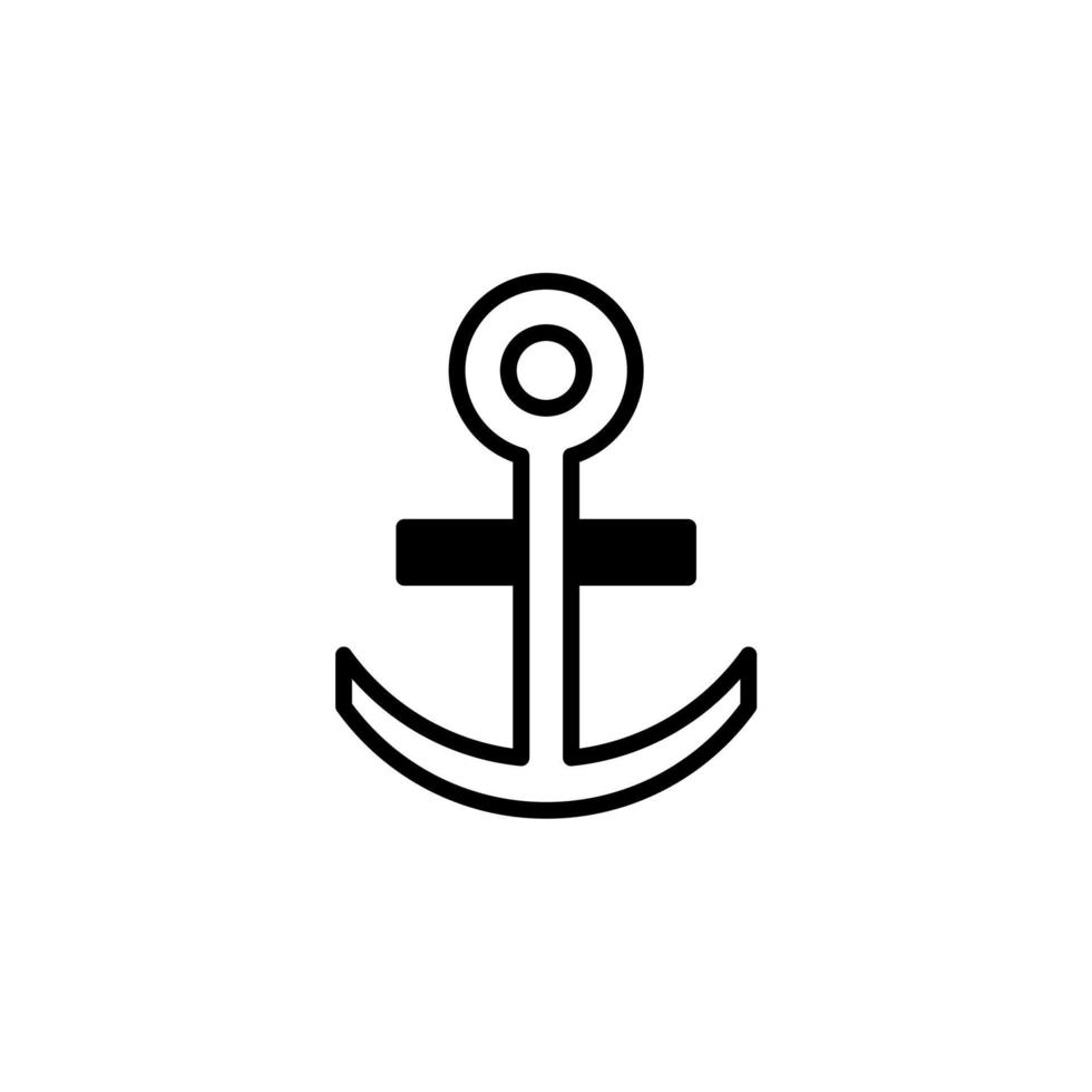 Anchor, Port Solid Line Icon Vector Illustration Logo Template. Suitable For Many Purposes.