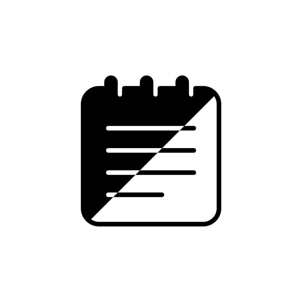 Notes, Notepad, Notebook, Memo, Diary, Paper Solid Line Icon Vector Illustration Logo Template. Suitable For Many Purposes.