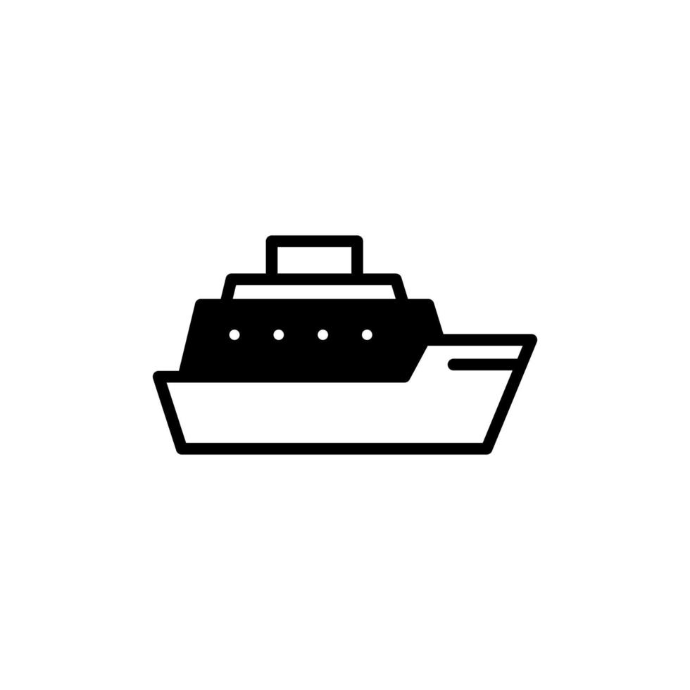 Ship, Boat, Sailboat Solid Line Icon Vector Illustration Logo Template. Suitable For Many Purposes.