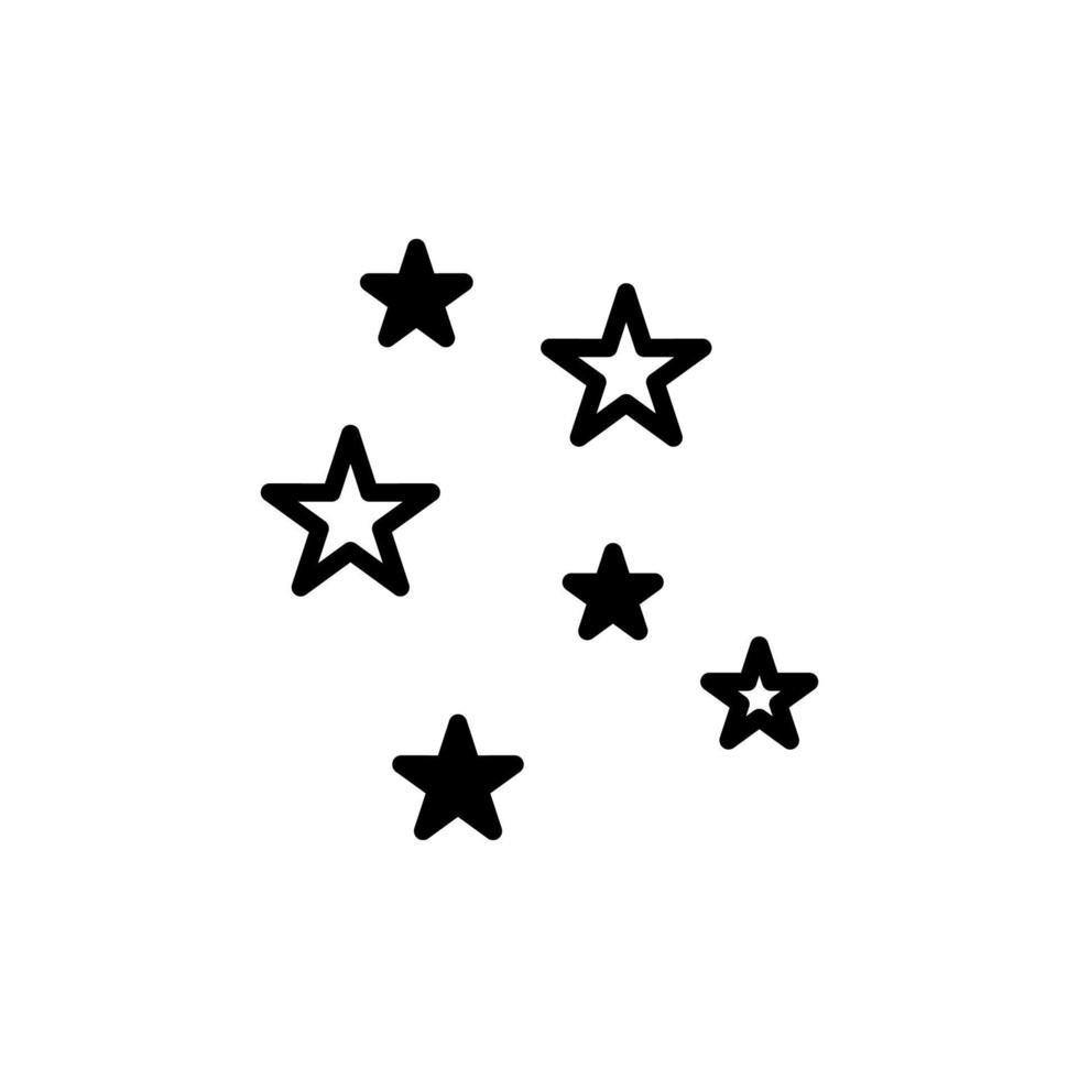 Stars, Night Solid Line Icon Vector Illustration Logo Template. Suitable For Many Purposes.