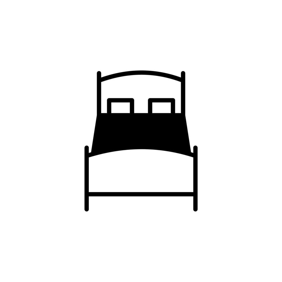 cama, dormitorio línea sólida icono vector ilustración logotipo plantilla. adecuado para muchos propósitos.