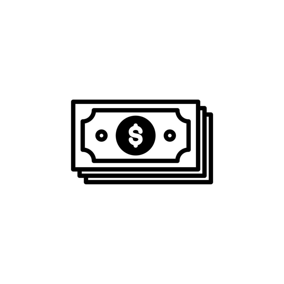 dinero, efectivo, riqueza, pago línea sólida icono vector ilustración logotipo plantilla. adecuado para muchos propósitos.