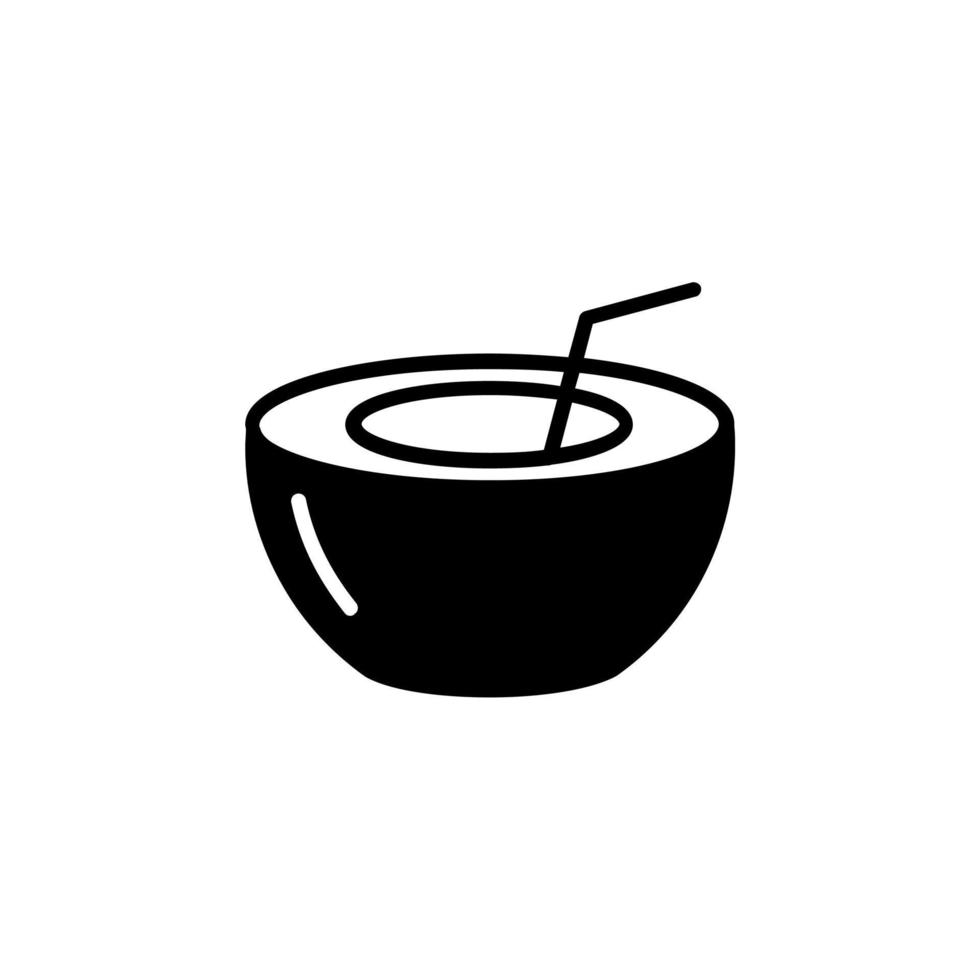 Coconut Drink, Juice Solid Line Icon Vector Illustration Logo Template. Suitable For Many Purposes.