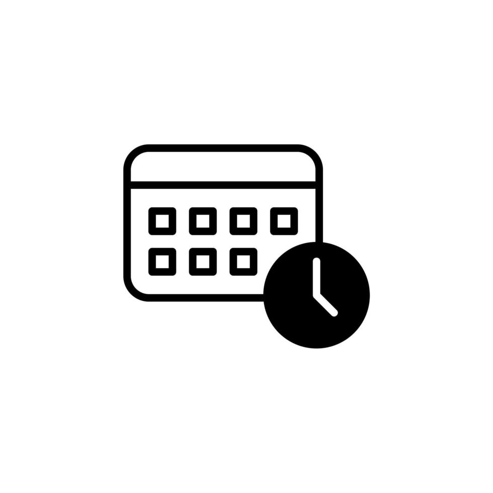 Calendar, Schedule, Date Solid Line Icon Vector Illustration Logo Template. Suitable For Many Purposes.