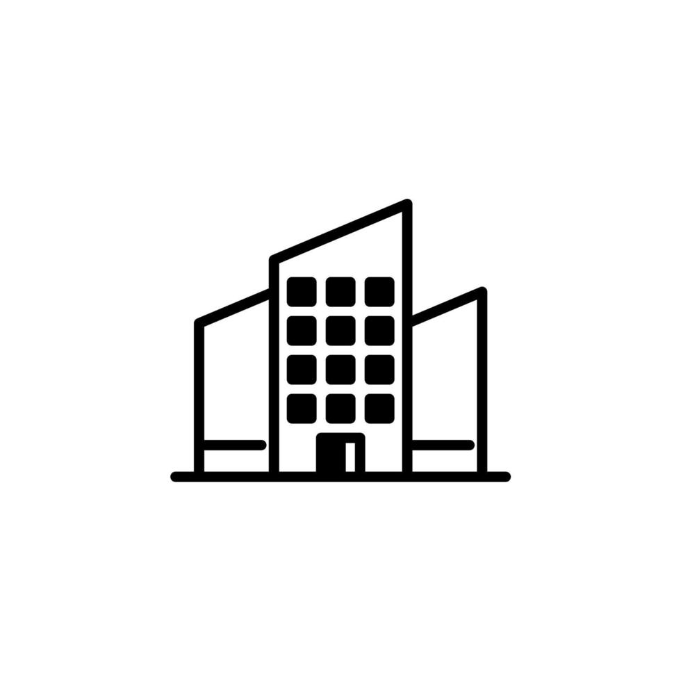 hotel, apartamento, casa adosada, plantilla de logotipo de ilustración de vector de icono de línea sólida residencial. adecuado para muchos propósitos.