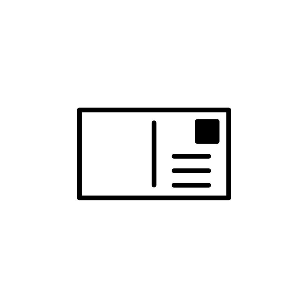 Post, Letter, Mail, Postcard Solid Line Icon Vector Illustration Logo Template. Suitable For Many Purposes.