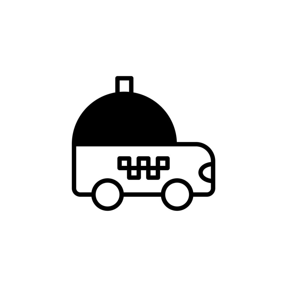 Cab, Taxi, Travel, Transportation Solid Line Icon Vector Illustration Logo Template. Suitable For Many Purposes.