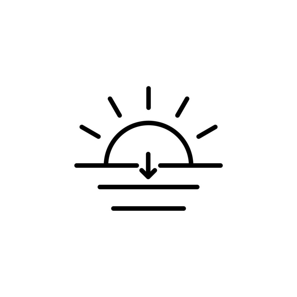 Sunrise, Sunset, Sun Solid Line Icon Vector Illustration Logo Template. Suitable For Many Purposes.