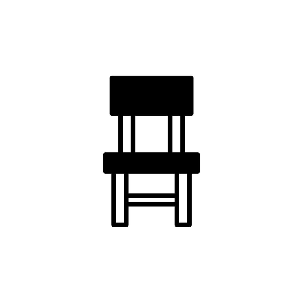 Chair, Seat Solid Line Icon Vector Illustration Logo Template. Suitable For Many Purposes.