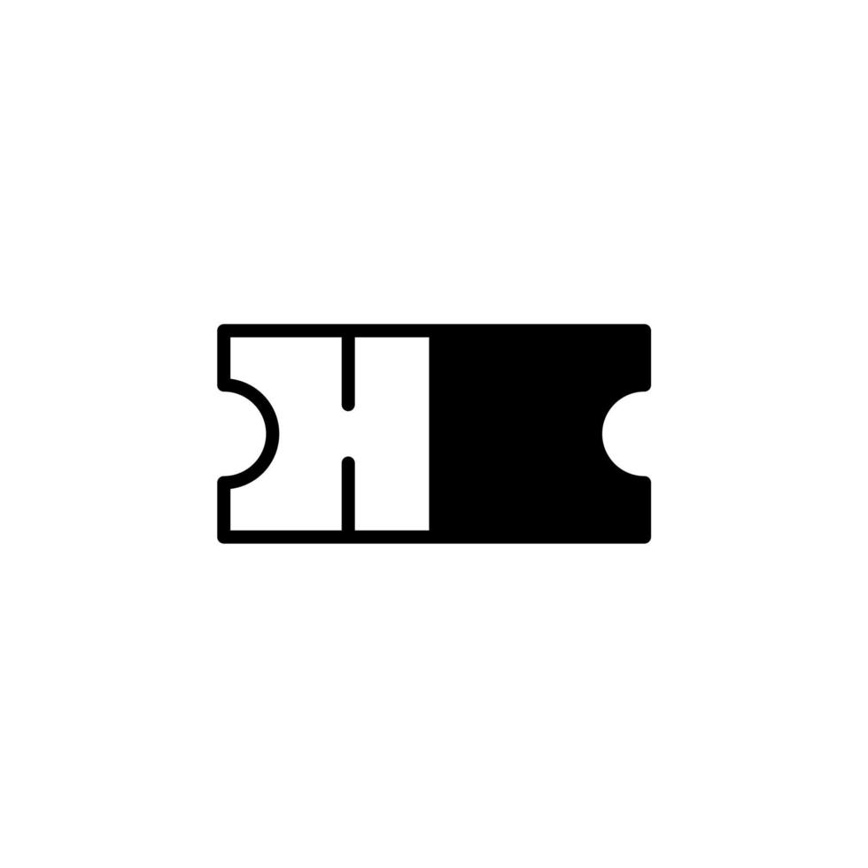 Ticket, Pass, Event, Voucher Solid Line Icon Vector Illustration Logo Template. Suitable For Many Purposes.