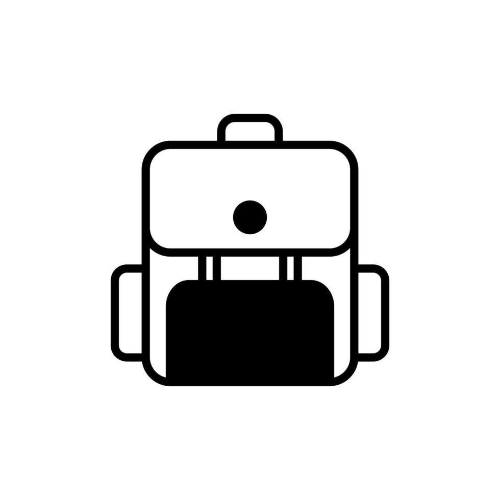 Backpack, School, Rucksack, Knapsack Solid Line Icon Vector Illustration Logo Template. Suitable For Many Purposes.