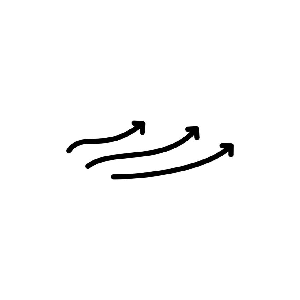 Wind, Air Solid Line Icon Vector Illustration Logo Template. Suitable For Many Purposes.