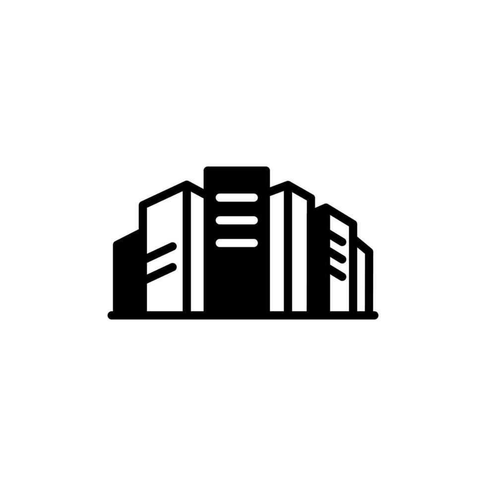 ciudad, pueblo, línea sólida urbana icono vector ilustración logotipo plantilla. adecuado para muchos propósitos.