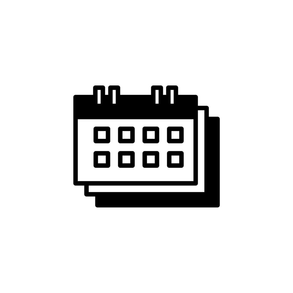 Calendar, Schedule, Date Solid Line Icon Vector Illustration Logo Template. Suitable For Many Purposes.