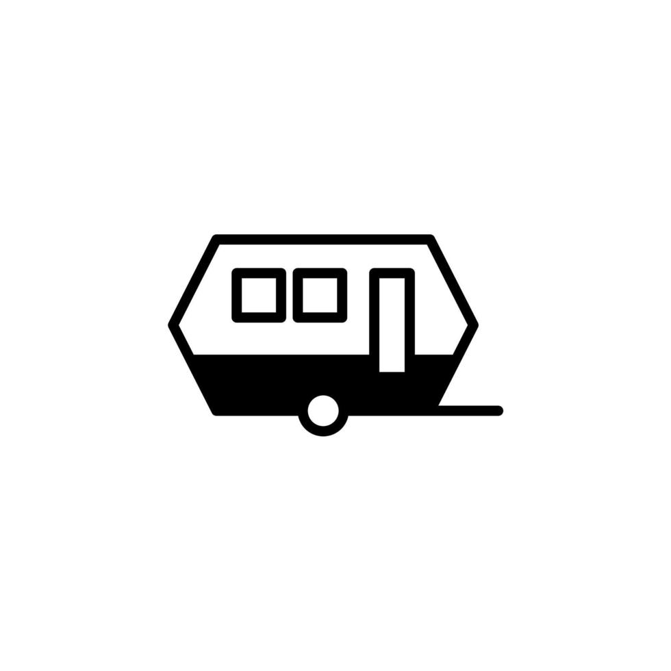 caravana, autocaravana, viaje línea sólida icono vector ilustración logotipo plantilla. adecuado para muchos propósitos.