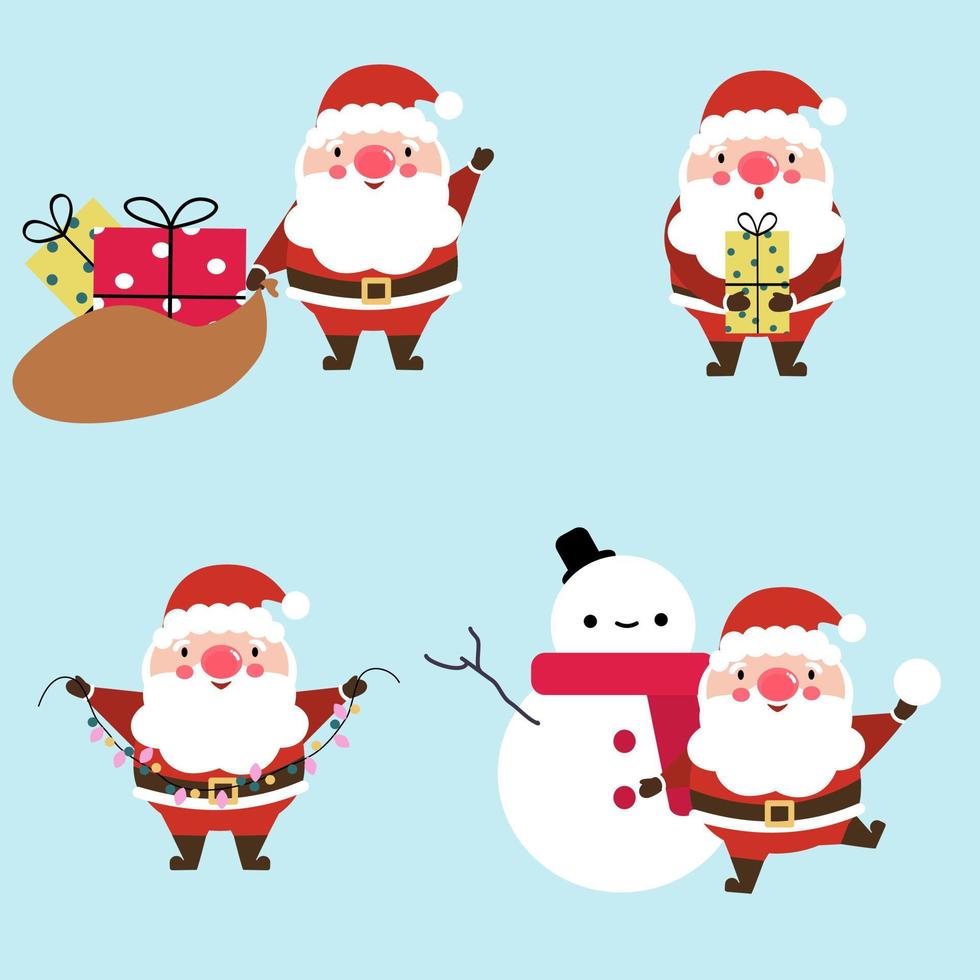 Set of Santa clause. vector