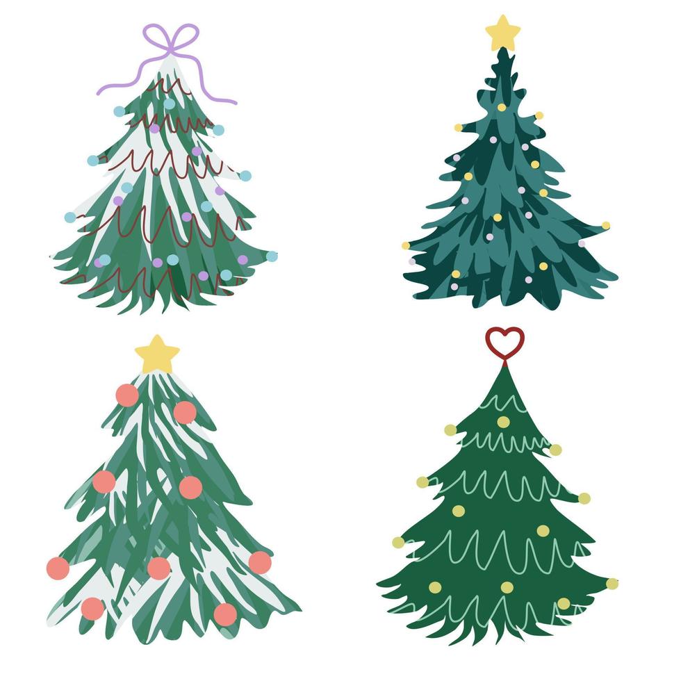 conjunto de árbol de navidad. vector