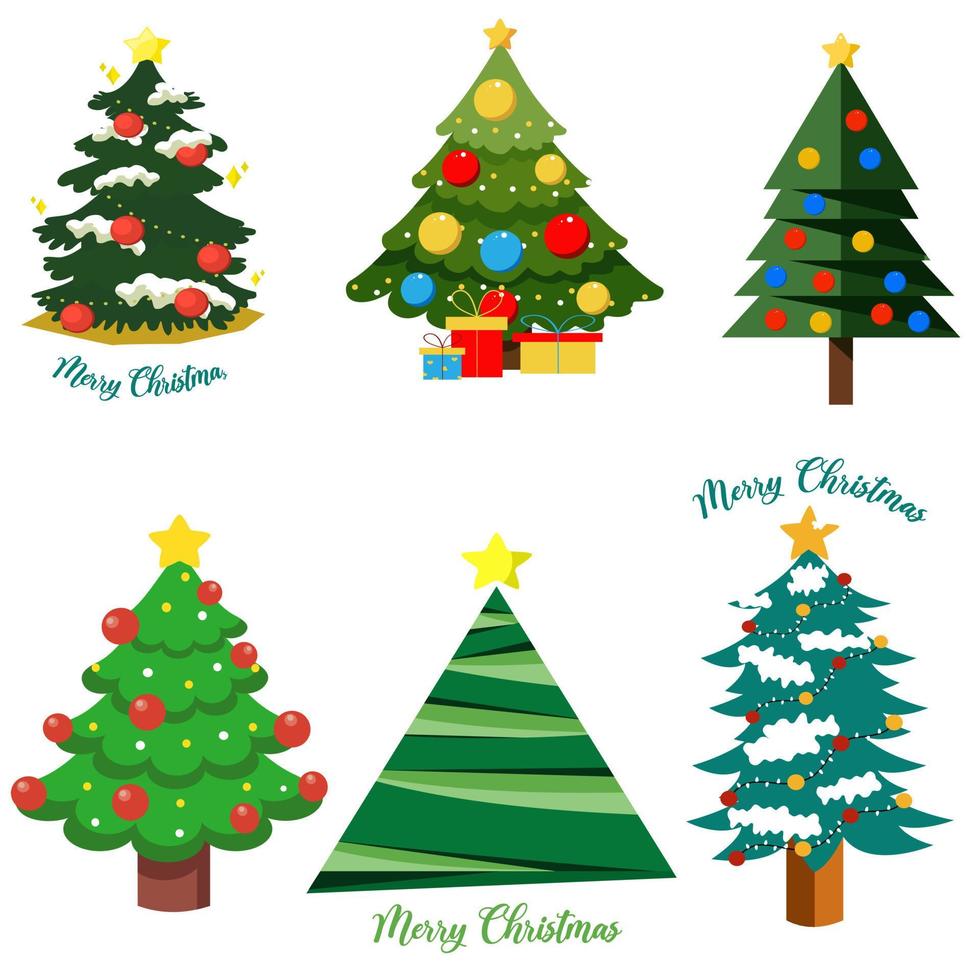 Set of Christmas tree. vector