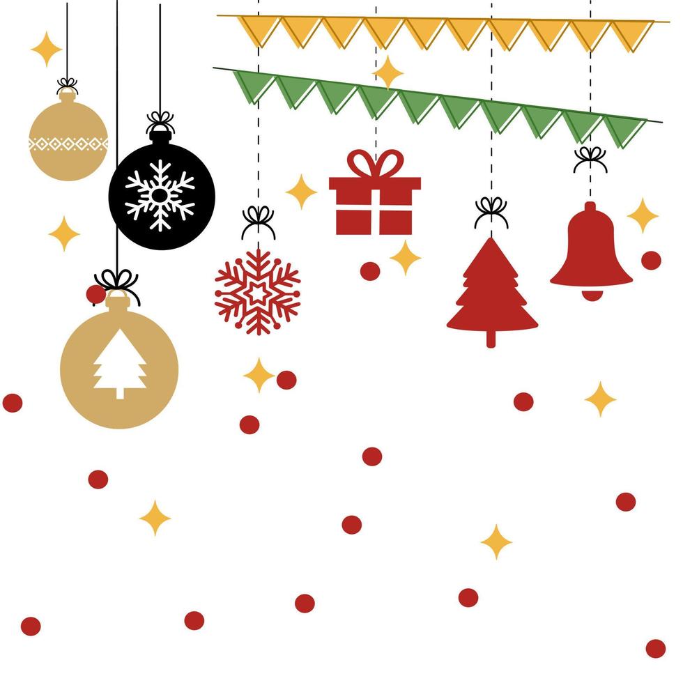 Elements of hanging in new year. vector